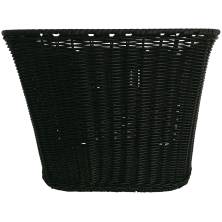 Kurv For Fastmonteret Plast Rattan Sort Flet UBøjle & Beslag